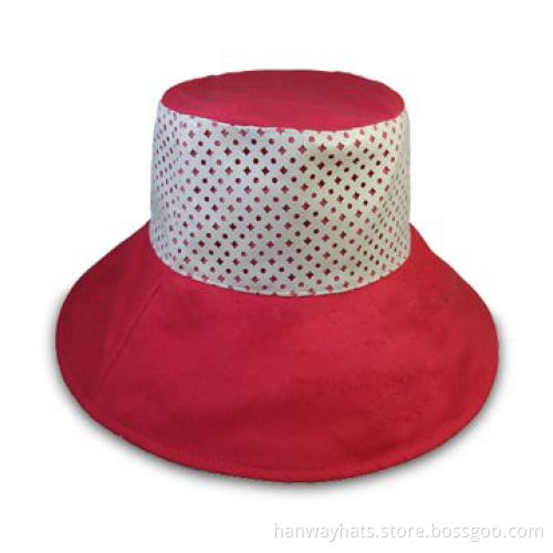 Women's Cotton Twill Fashionable Bush Hat with PU Mesh Around Crown Side, Measures 108 x 58mm